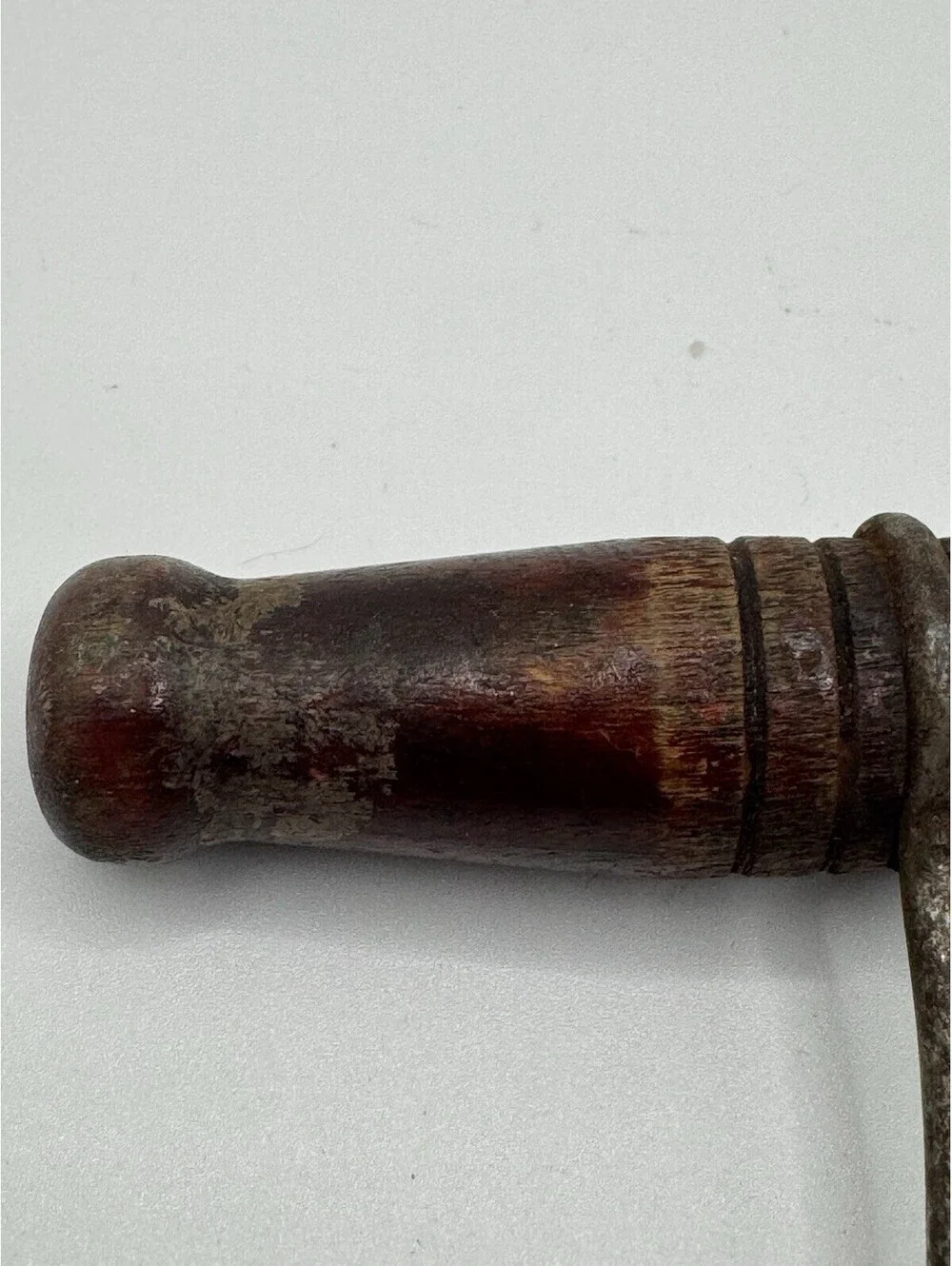 Vintage Corkscrew Opener Metal With Wooden T Handle. unmarked